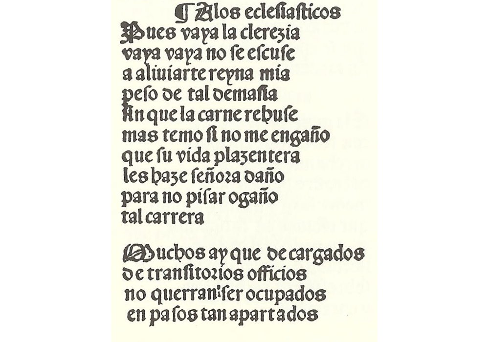 Cancionero-Montesino-Sucesor Hahembach-Incunabula & Ancient Books-facsimile book-Vicent García Editores-5 Poem to ecclesiastics